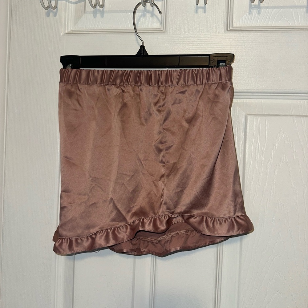 Express Satin Ruffle Sleep Shorts - Picture 2 of 5